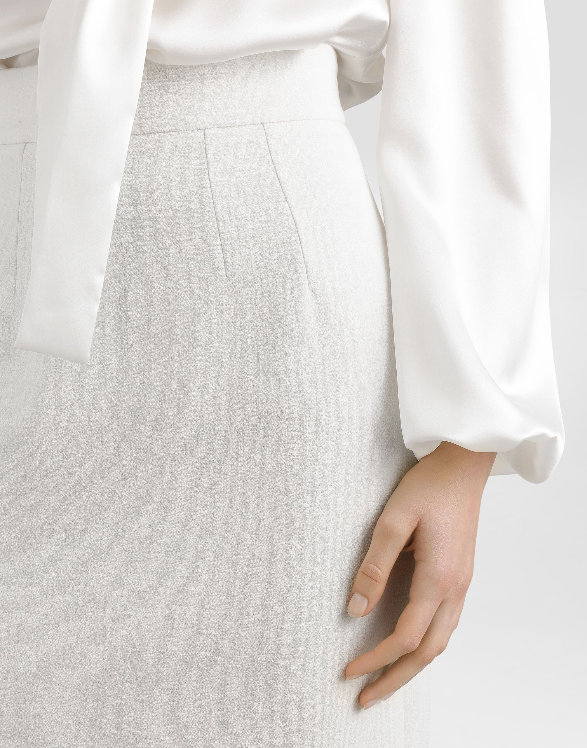 Skirt in double crêpe in White for Women | Dolce&Gabbana®