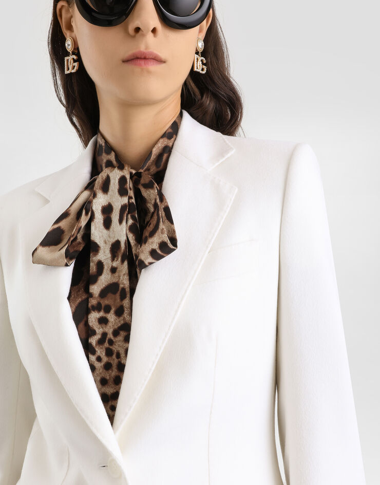Dolce & Gabbana Single-breasted cashmere jacket White F29KNTFU29R