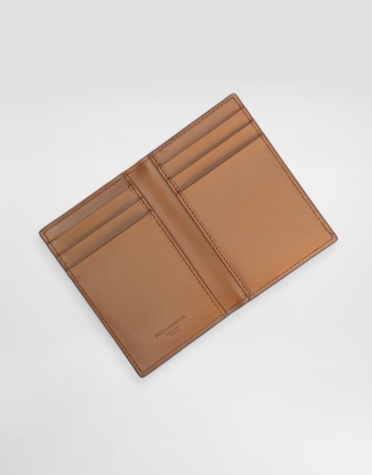 Dolce & Gabbana Card holder in calfskin with logo Beige BP3323A0370