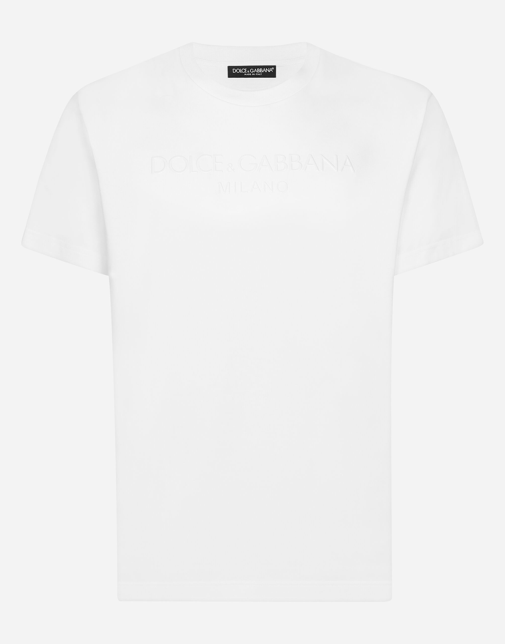 Dolce&Gabbana Round-neck T-shirt with Dolce&Gabbana print White G8PV0TG7F2I