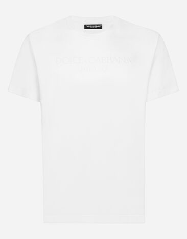 Dolce&Gabbana Round-neck T-shirt with Dolce&Gabbana print White G8PV0TG7F2I