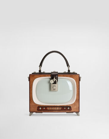 Dolce & Gabbana Tv Dolce Box bag in hand-painted wood Multicolor BB5970A8H08