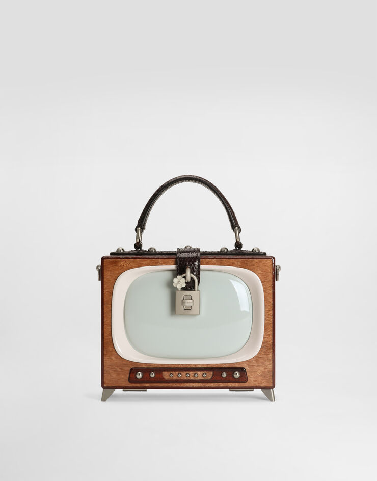 Dolce & Gabbana Tv Dolce Box bag in hand-painted wood Multicolor BB5970A8H08