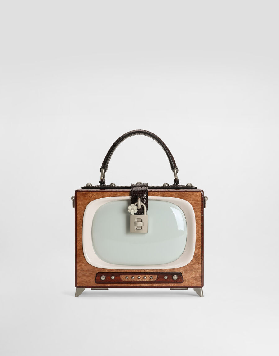 Tv Dolce Box bag in hand-painted wood
