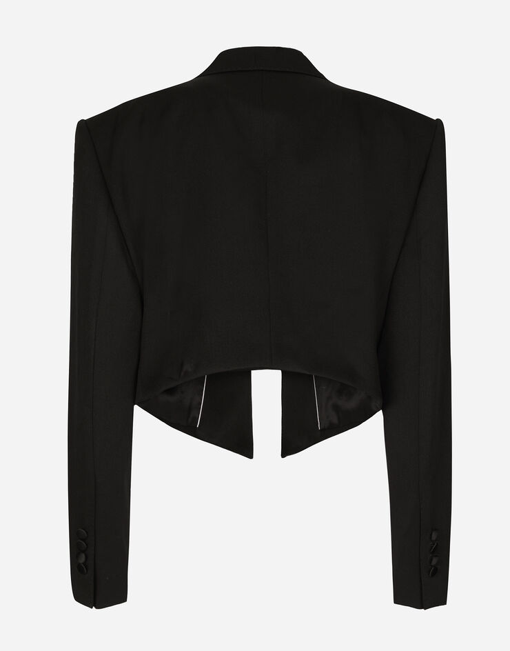 Dolce & Gabbana Wool gabardine Spencer tuxedo jacket Negro F26X5TFU28J