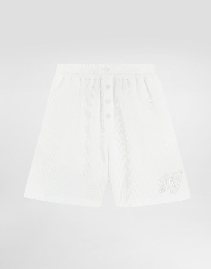 Dolce & Gabbana Cotton waffle bermuda shorts Dolce & Gabbana Cotton waffle bermuda shorts White L43Q97FU628