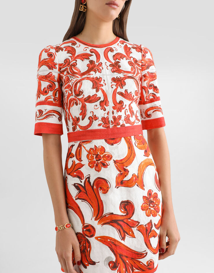 Dolce & Gabbana Majolica-print short dress Dolce & Gabbana Majolica-print short dress Multicolor F6TSUTGDDRC