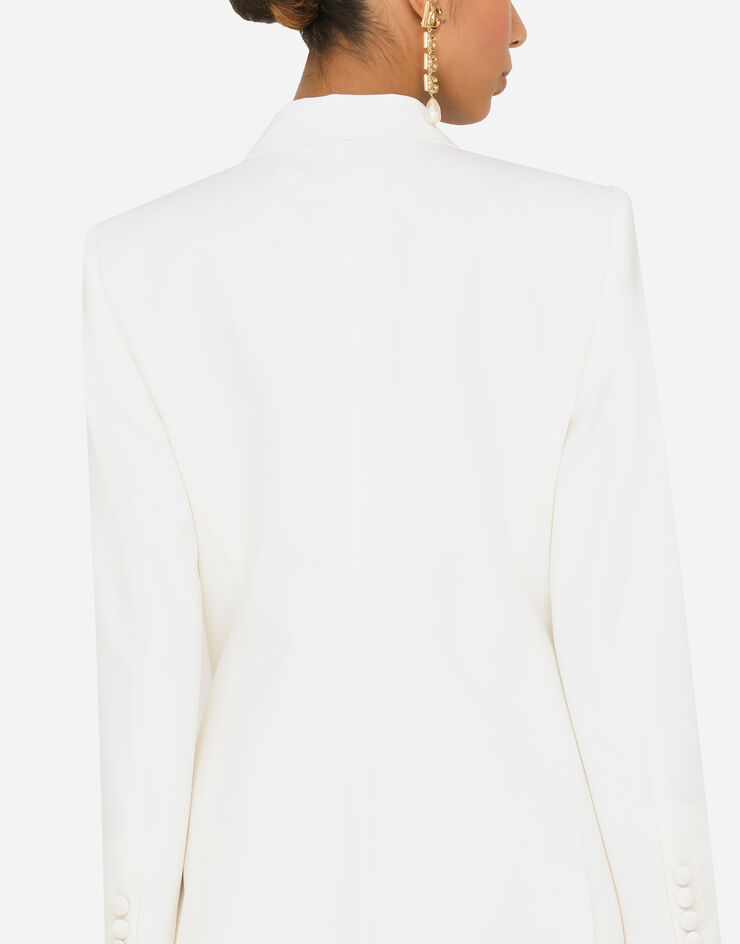 Dolce & Gabbana Chaqueta con cierre cruzado de lana virgen Blanco F29DPTFUCCS