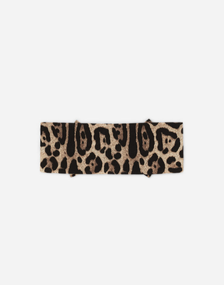 Dolce & Gabbana Fascia in interlock  stampa leopardo Animal Print LNJAD2HS7K7