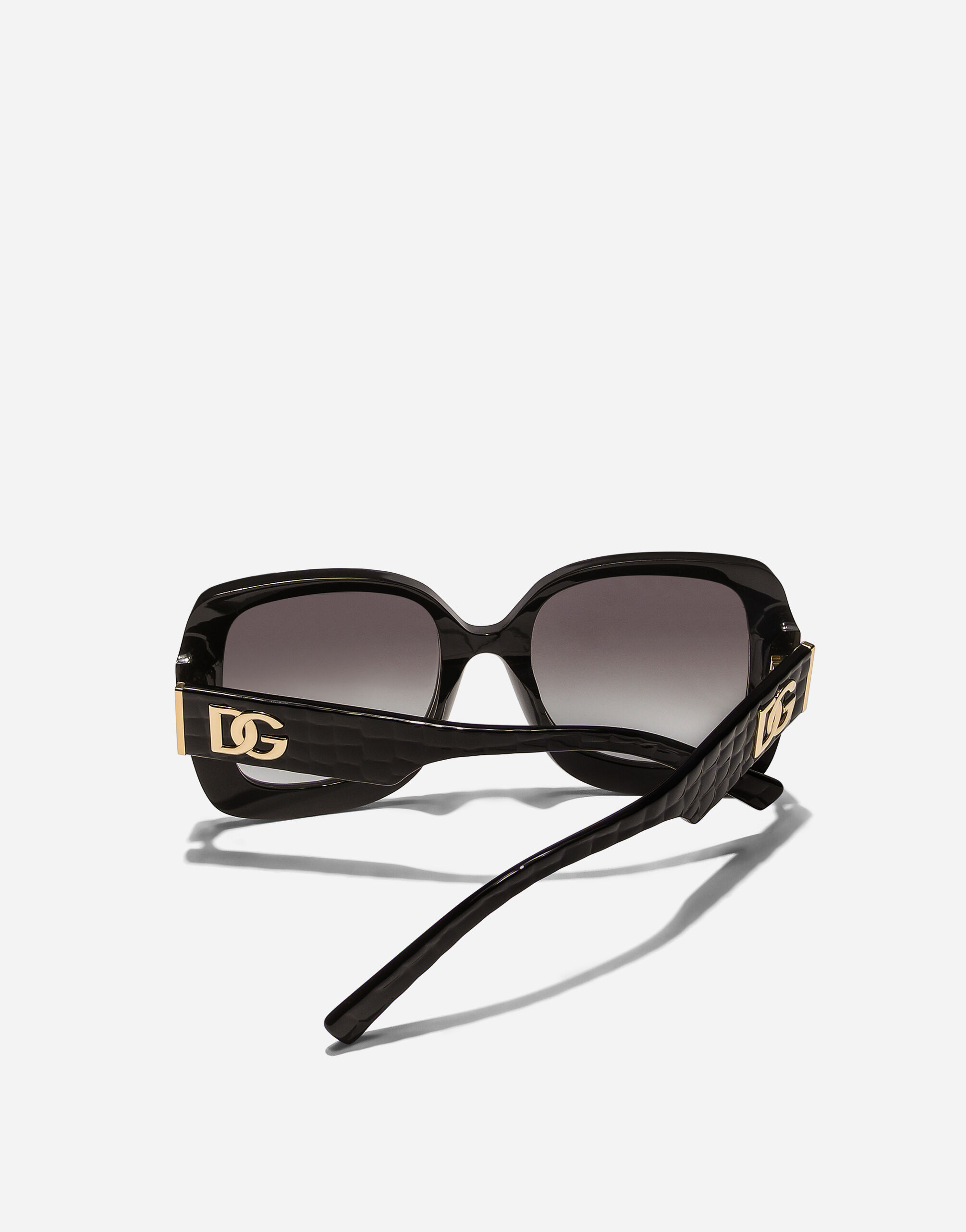 DG Crossed Sunglasses in Black texture cocco for Women
