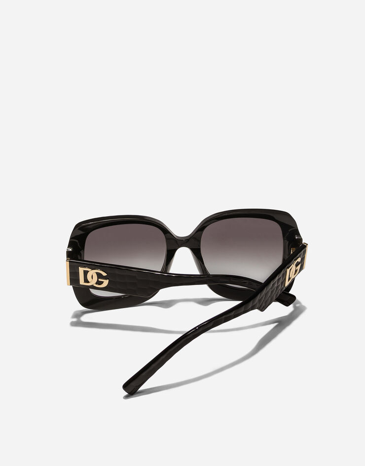 Dolce & Gabbana DG Crossed Sunglasses Black texture cocco VG4513VP88G