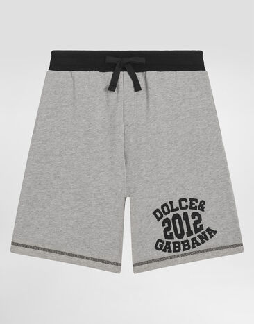 Dolce & Gabbana Bermuda en molleton avec Dolce&Gabbana brodé Gris L4JQT1G7PBO