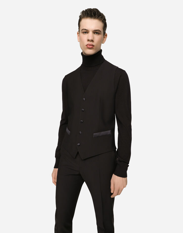 Dolce&Gabbana 로고 태그 터틀넥 울 스웨터 블루 GXO35TJCVC7