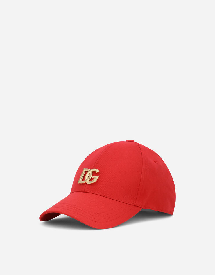 Dolce & Gabbana Cotton baseball cap with DG patch Red GH590AGF091