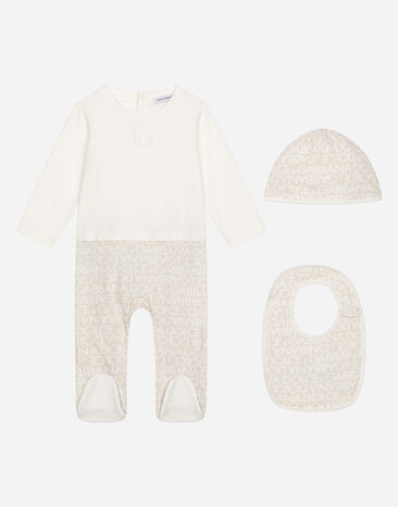 Dolce & Gabbana 3-piece gift set in jersey with all-over logo print White L1JOAAG7N9U