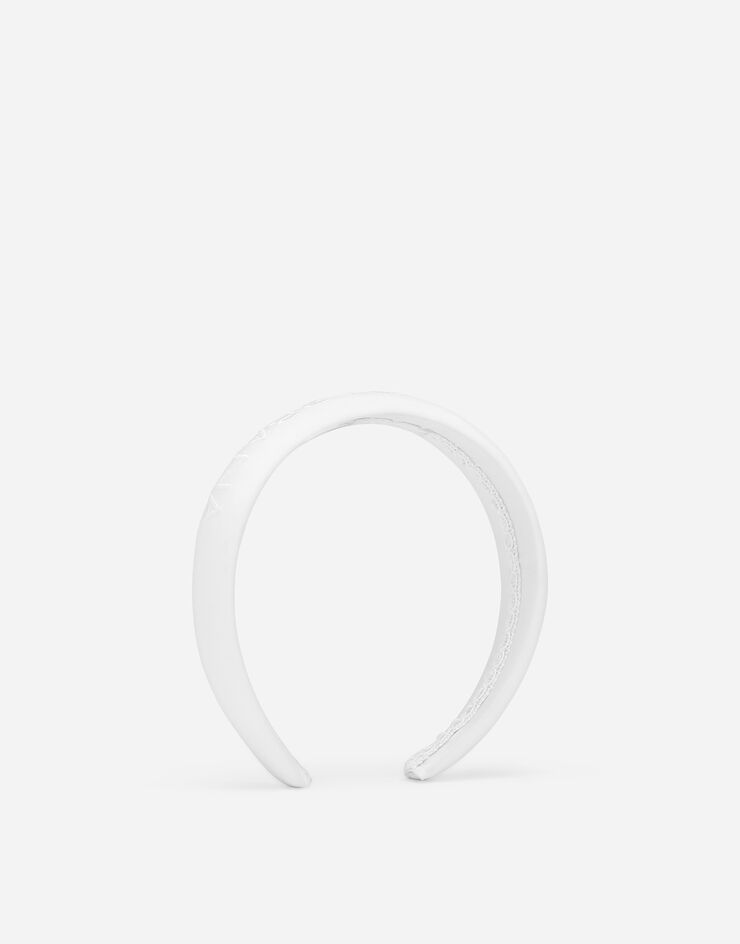 Dolce & Gabbana Poplin hairband with Dolce&Gabbana logo White LB3L54G7NYS
