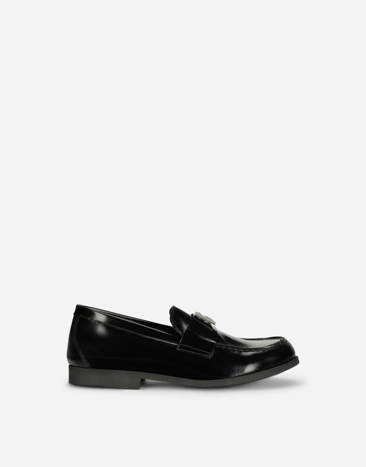 Dolce & Gabbana Mocassins en cuir de veau à logo DG Noir DA5060AY221