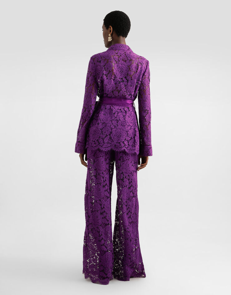 Dolce & Gabbana 花卉蕾丝 Vanity 衬衫 紫 F5R56THLM7L