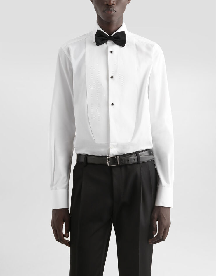 Dolce & Gabbana Cotton poplin tuxedo shirt Multicolor G5EN5TGI591