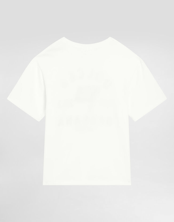 Dolce & Gabbana Jersey T-shirt with Dolce&Gabbana logo White L4JTHVG7OIH