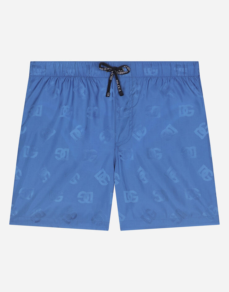 DolceGabbanaSpa Nylon swim trunks with jacquard DG logo Multicolor L4J818FJSCW