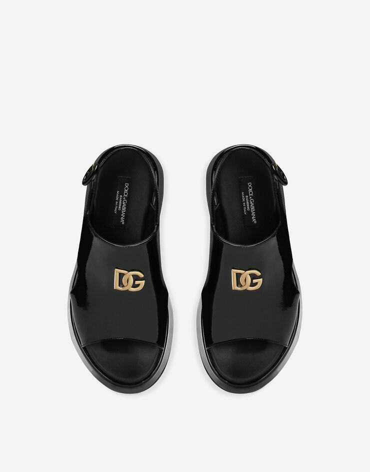Dolce & Gabbana Sandalia de charol Negro D11229A1328