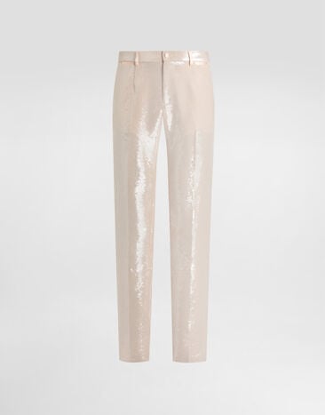 Dolce & Gabbana Sequin trousers Beige GY7BMTFLSIM