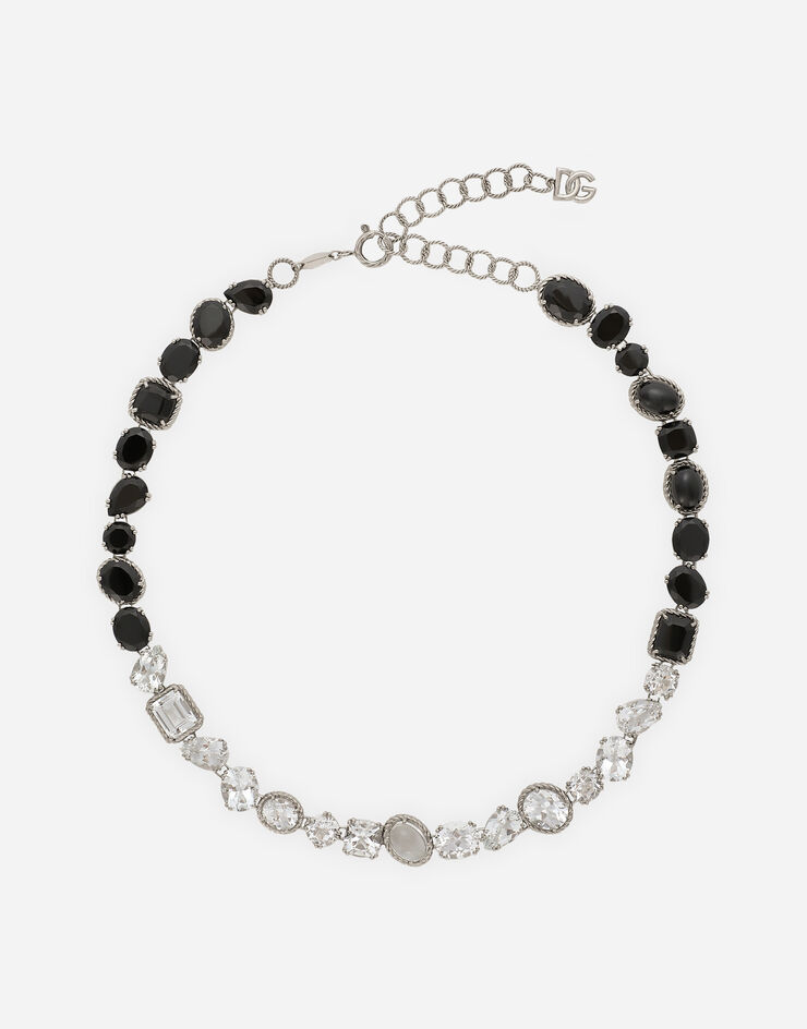 Dolce & Gabbana Anna necklace in white gold 18kt with spinels and topazes Weiss WNQA1GWTSQS