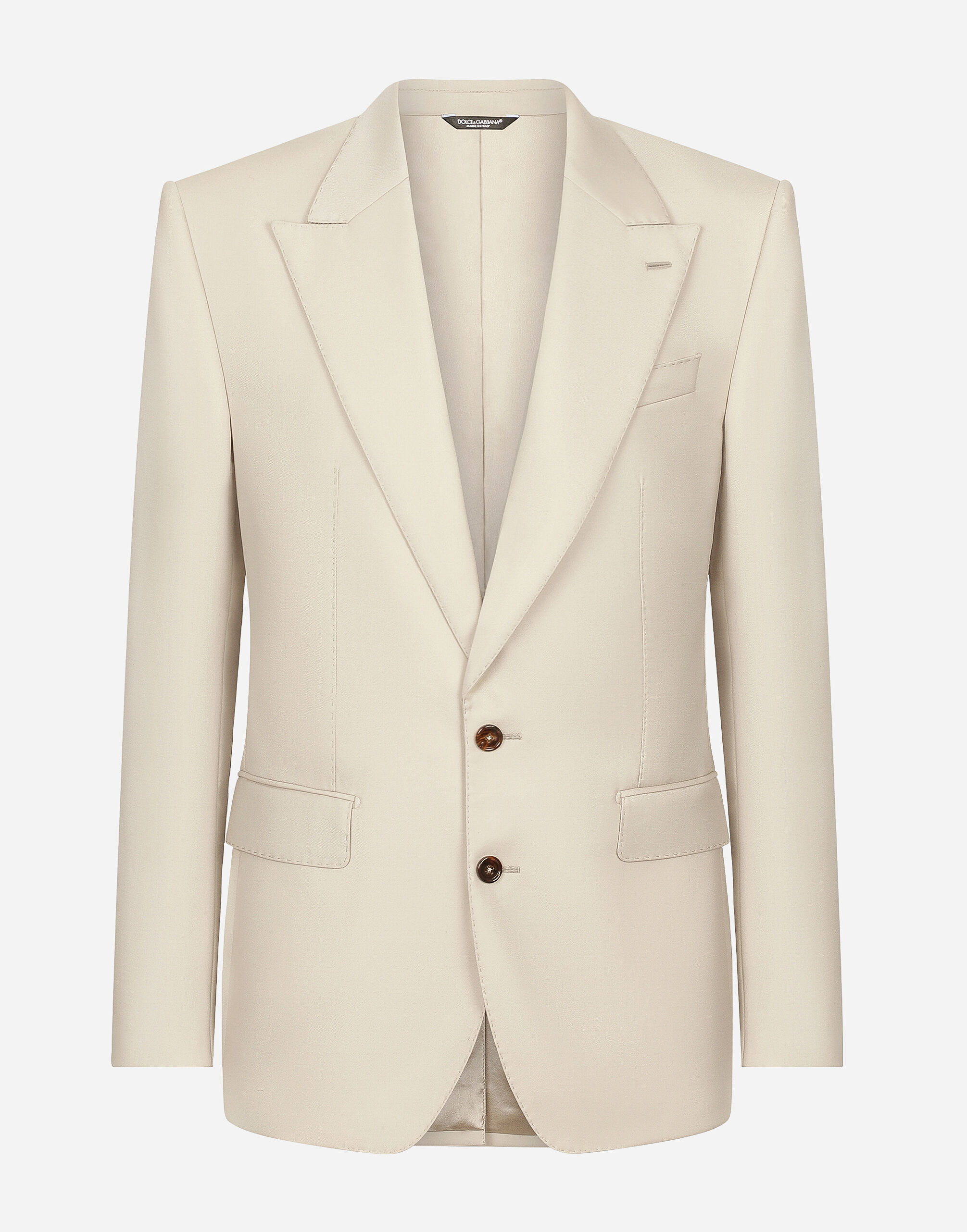 Dolce & Gabbana Single-breasted wool Sicilia-fit jacket White G2QU6TFU269