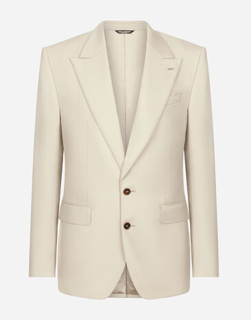 Dolce & Gabbana Single-breasted wool Sicilia-fit jacket White G2QU6TFU269