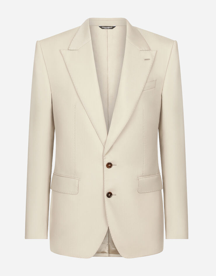 Dolce & Gabbana Single-breasted wool Sicilia-fit jacket White G2QU6TFU269