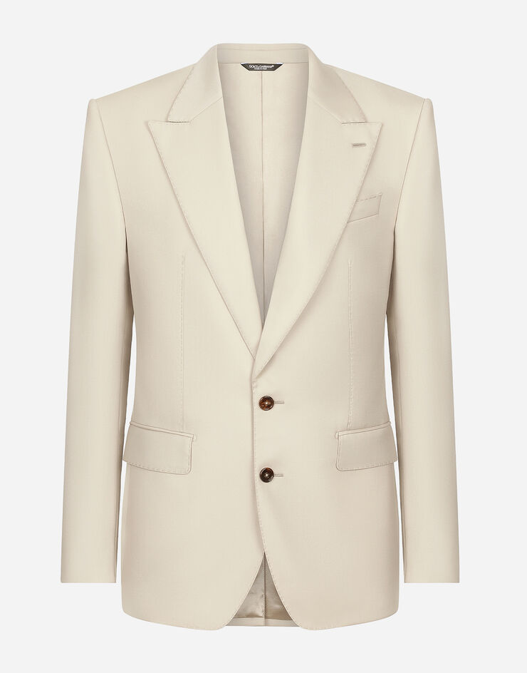 Dolce & Gabbana جاكيت صوف بقصة سيسيلي وصف أزرار مفرد أبيض G2QU6TFU269