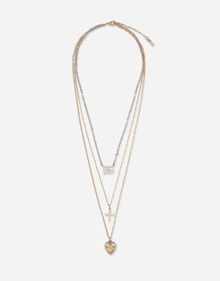 Dolce & Gabbana Ожерелье из комбинированных цепочек и подвесок разноцветный WNN7S6W1111