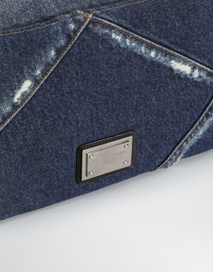 Dolce & Gabbana Denim patchwork necessaire Blue BP3294AY768