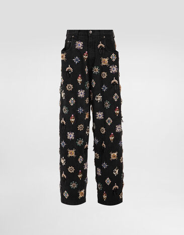 Dolce & Gabbana Denim 5-pocket trousers Multicolor FTDF8ZG8OG2
