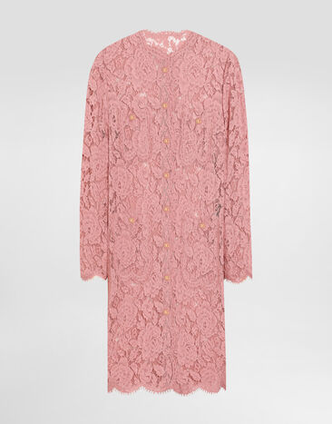 Dolce & Gabbana DG logo floral cordonnet lace coat Black F0W3FTHUMKN
