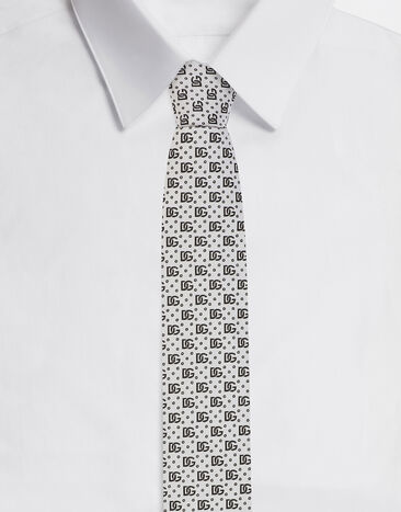 Dolce & Gabbana ربطة عنق بعرض 8 سم من حرير جاكار بشعار DG مطبعة GT149EG1S82