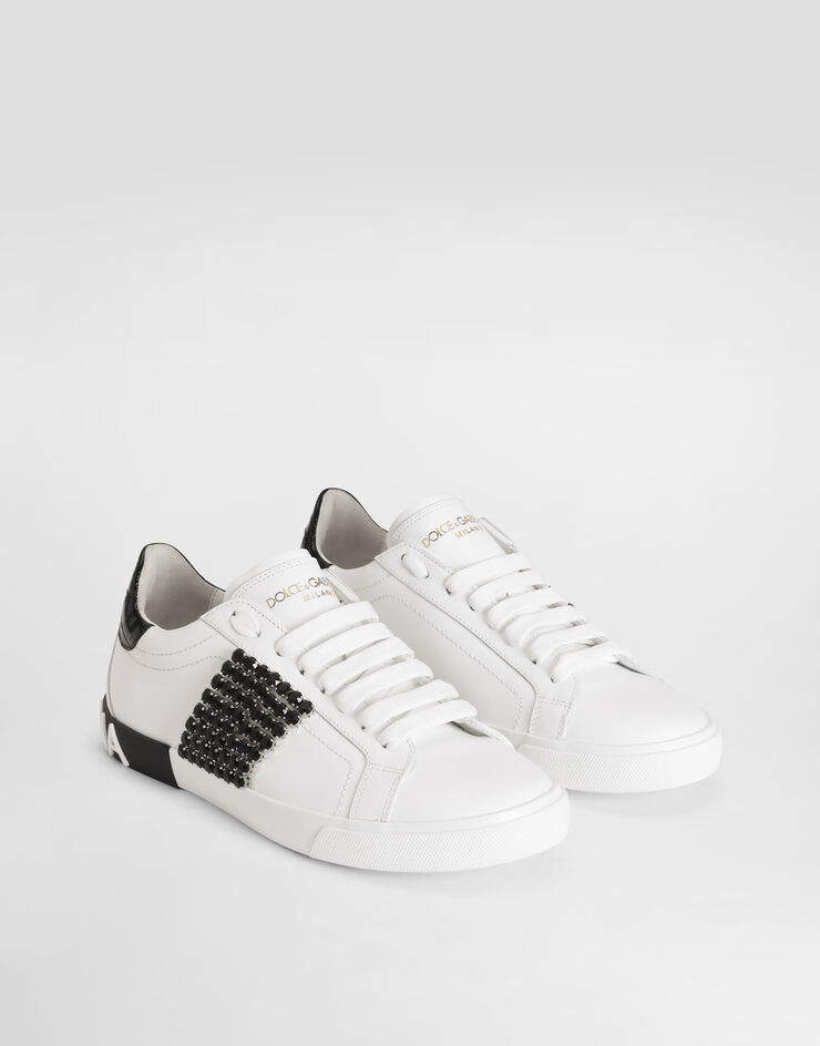 Dolce & Gabbana Zapatilla Portofino Vintage en piel de becerro Blanco CK2311A6N63