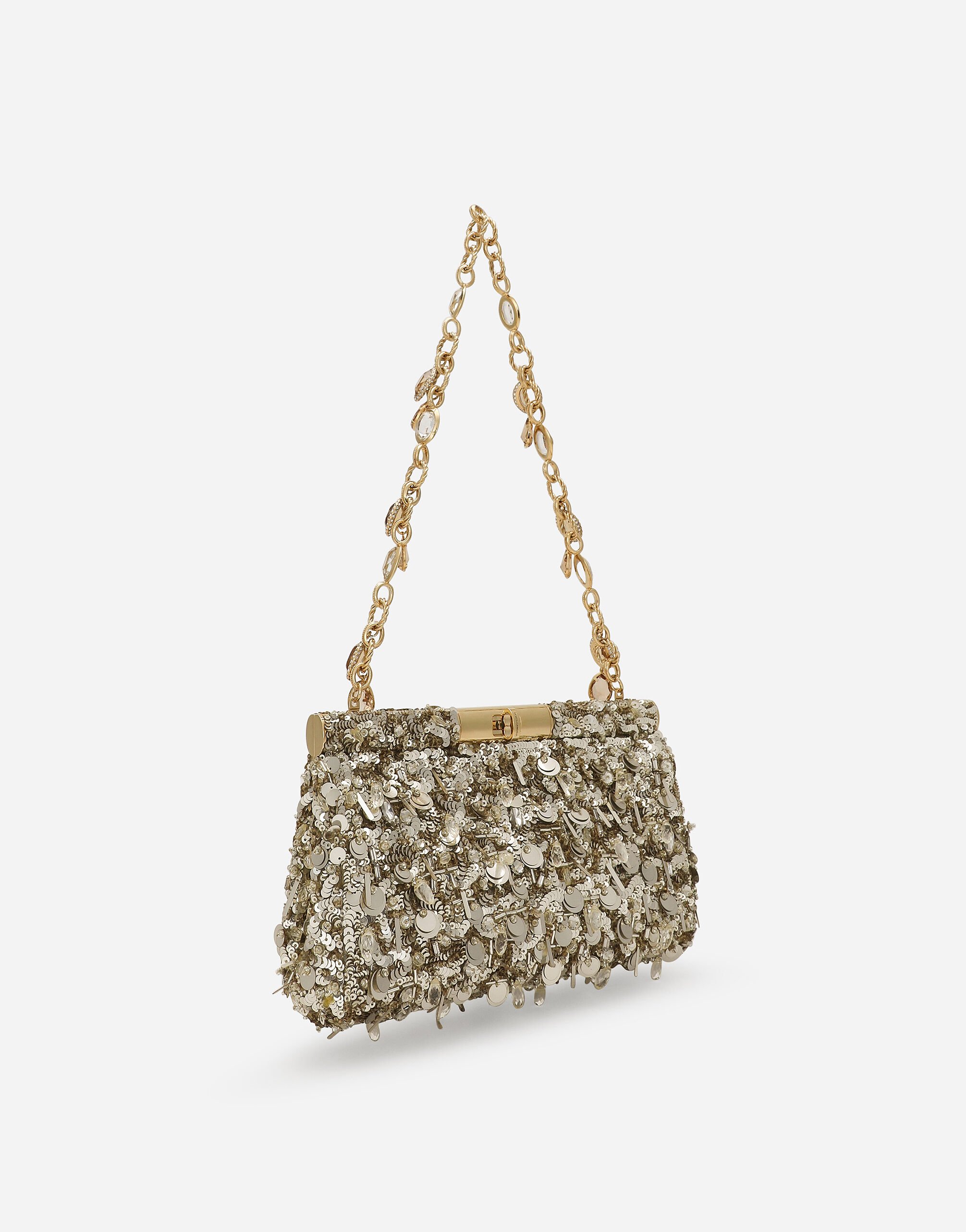 Medium Marlene shoulder bag in Gold for Women Dolce Gabbana