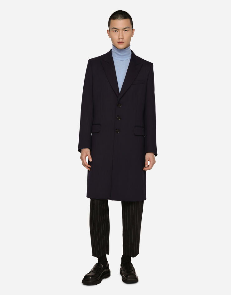 Dolce & Gabbana Extra-fine cashmere and silk turtleneck sweater Azure GXL03TJDMS4