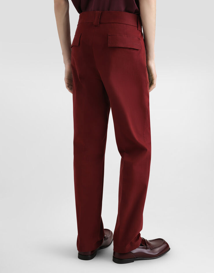 Dolce & Gabbana Tailored cotton pants Bordeaux GP0R4TFUFL3