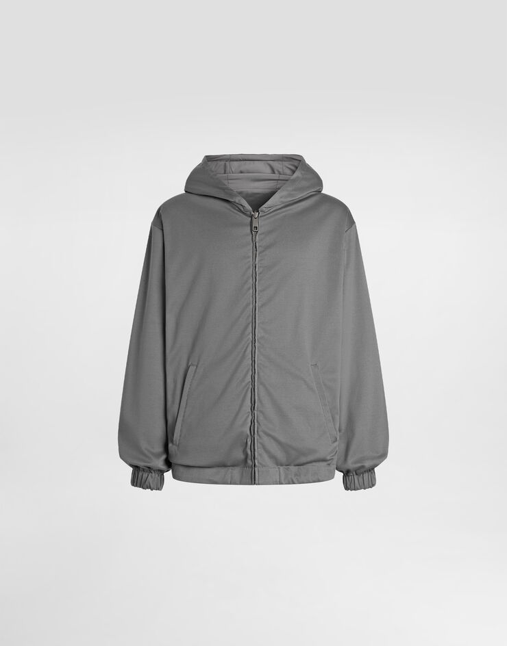 Dolce & Gabbana Cazadora deportiva de tejido técnico con capucha Gris G9BKZTGJ034