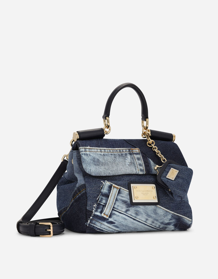 Dolce & Gabbana Borsa Sicily soft piccola in denim patchwork Denim BB7400AO621