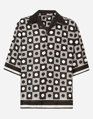 Dolce&Gabbana Printed linen Hawaiian shirt Black G5IF1TIS1RF