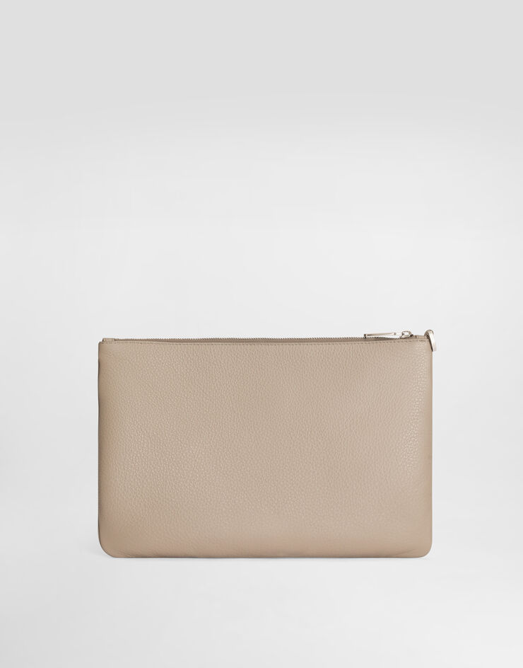 Dolce & Gabbana Trousse de toilette en cuir de veau avec logo Dolce & Gabbana Trousse de toilette en cuir de veau avec logo Beige BP3294A0370