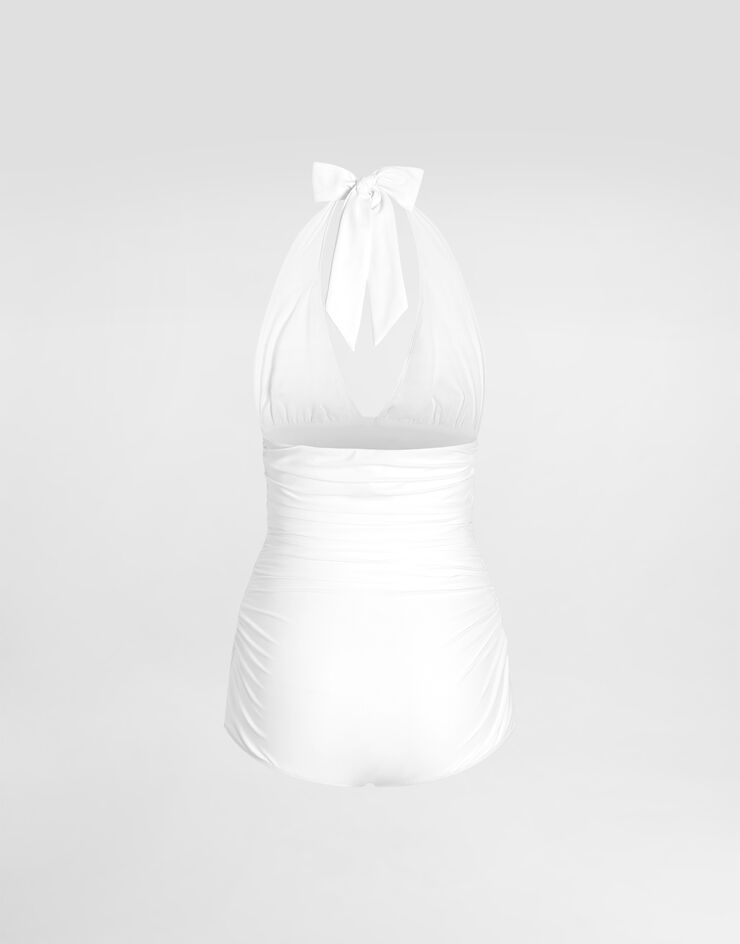 Dolce & Gabbana One-piece swimsuit with plunging neckline White O9A06JONO12