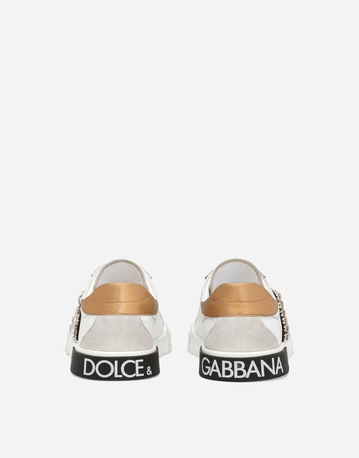 Dolce & Gabbana Zapatilla Portofino Vintage en piel de becerro Blanco D11187AA631
