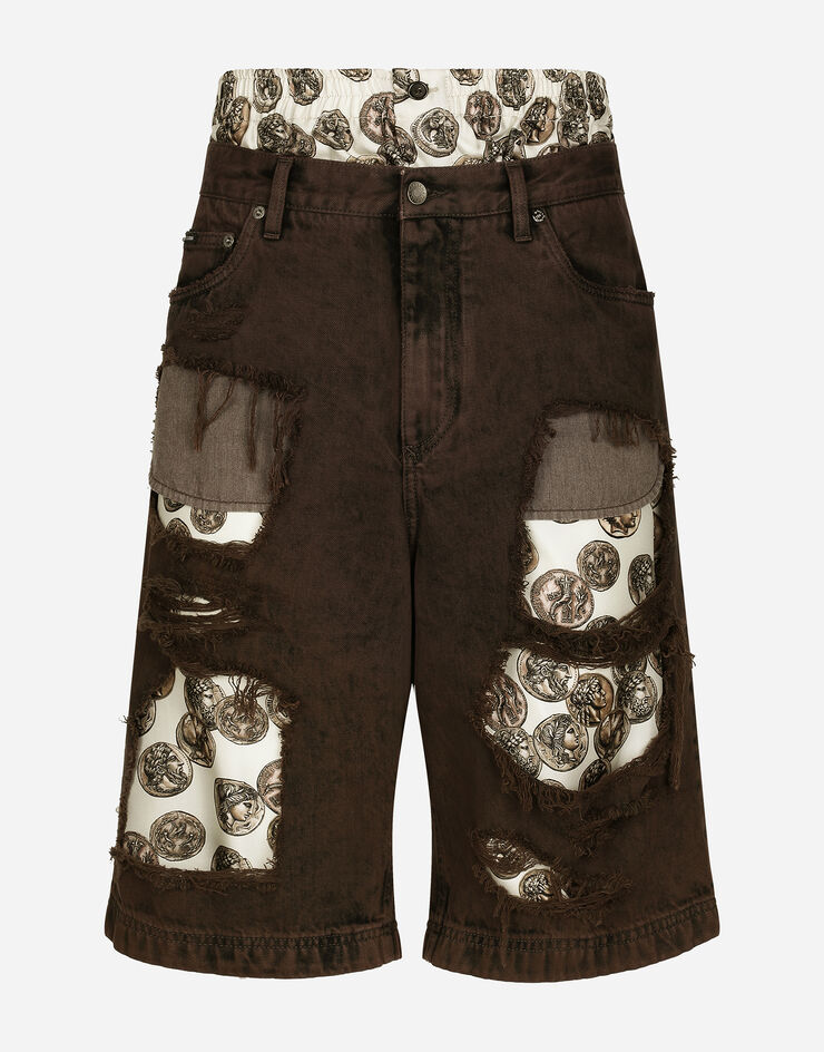 Dolce&Gabbana Denim shorts with rips Multicolor GV5RHDG8JD7
