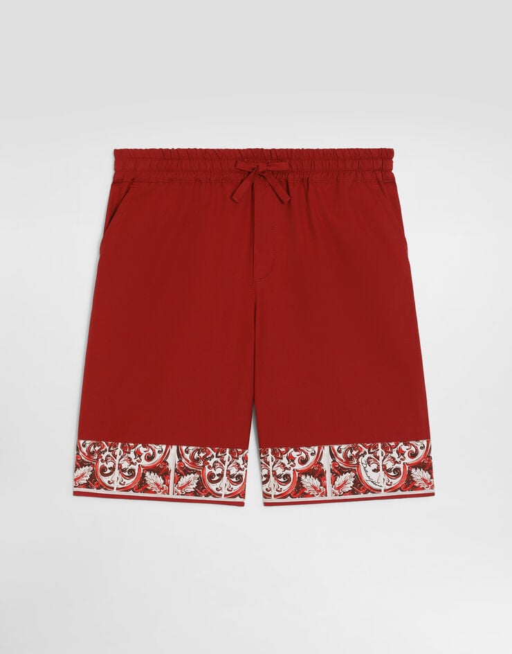 Dolce & Gabbana Bermuda en popeline à imprimé majolique Dolce & Gabbana Bermuda en popeline à imprimé majolique Multicolor L44Q20G7P5E