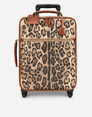 Dolce&Gabbana Medium trolley in leopard-print Crespo with branded plate Multicolor BM2268AN665